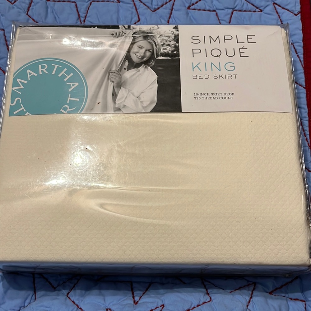 Martha Stewart King Bed Skirt 16” drop